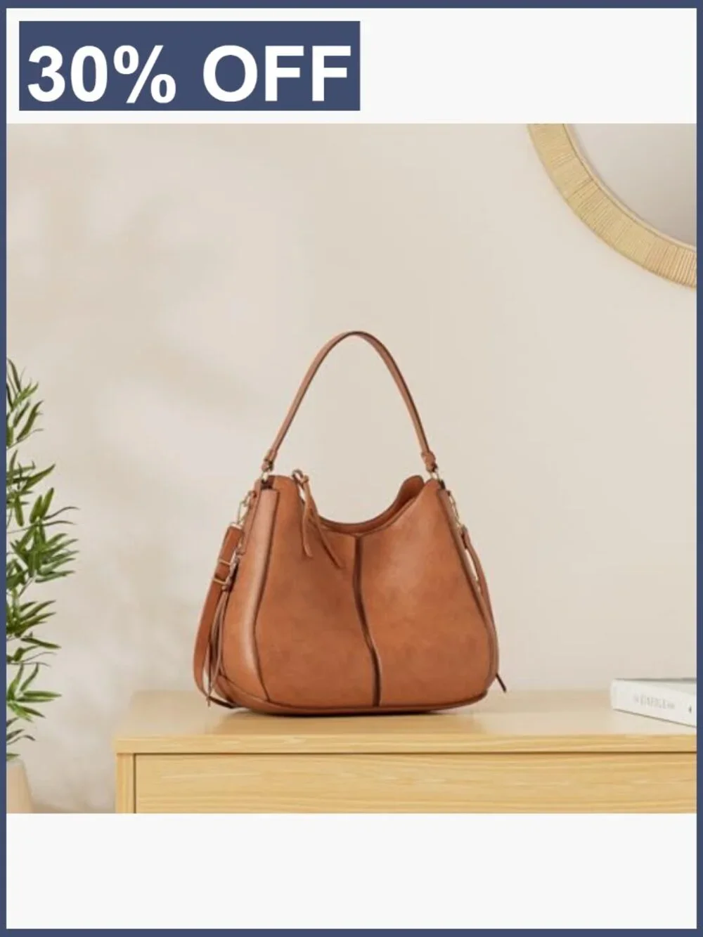 Women's Hobo Crossbody Bag Large Designer Shoulder Purse PU Leather Tote